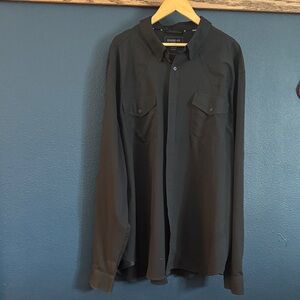Rank 45 Vented Black Button Down Shirt